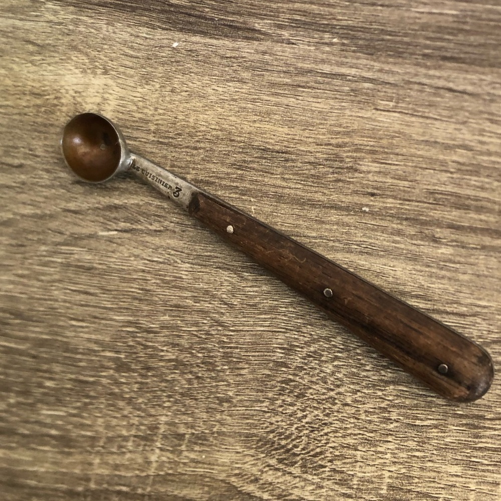Vtg Wood and Metal Melon Baller Made in France